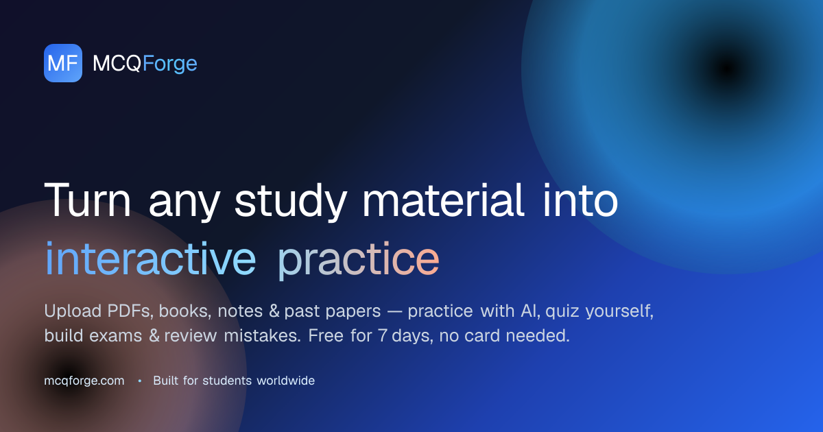 AI Practice Exams & MCQ Generator for Exam Prep | MCQForge